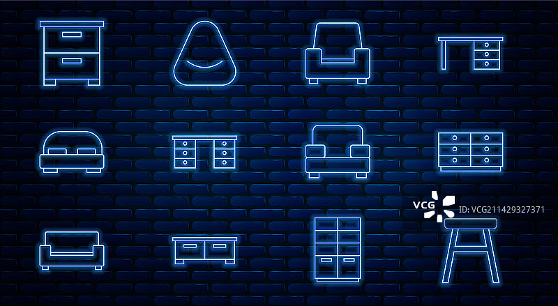 椅子抽屉柜扶手椅办公室线条图片素材