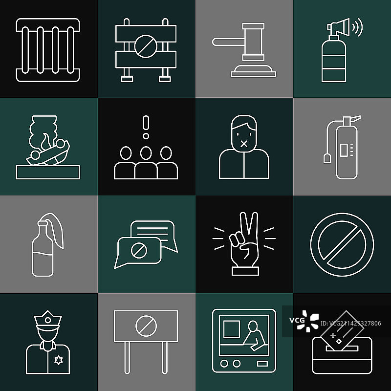 投票箱禁止标志灭火器法官图片素材