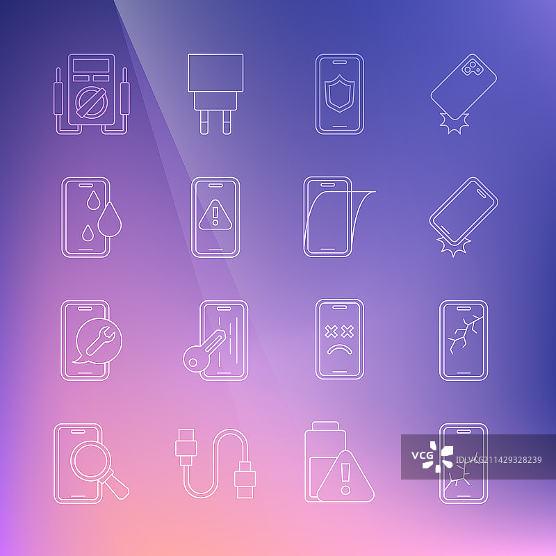 带有防震碎屏功能的手机线设置图片素材