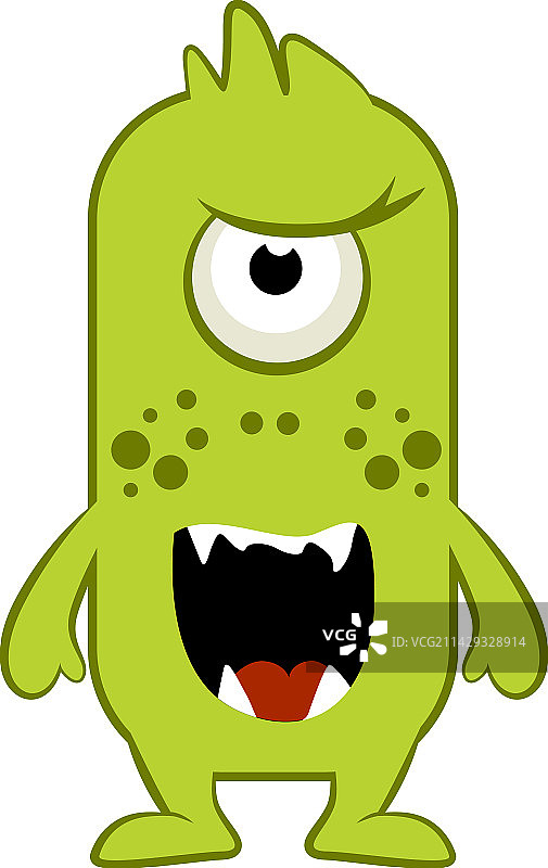 卡通绿色万圣节怪物图片素材