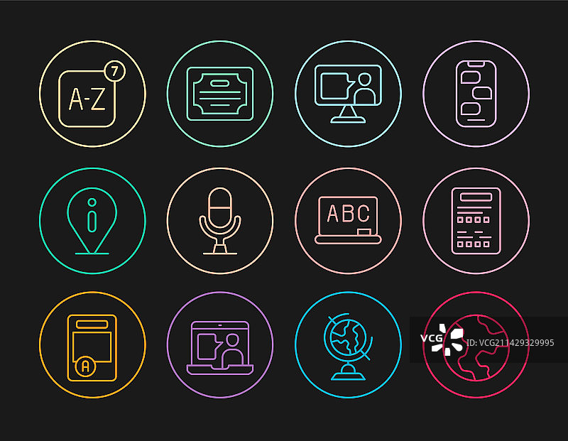 线条地球仪外语试卷图片素材