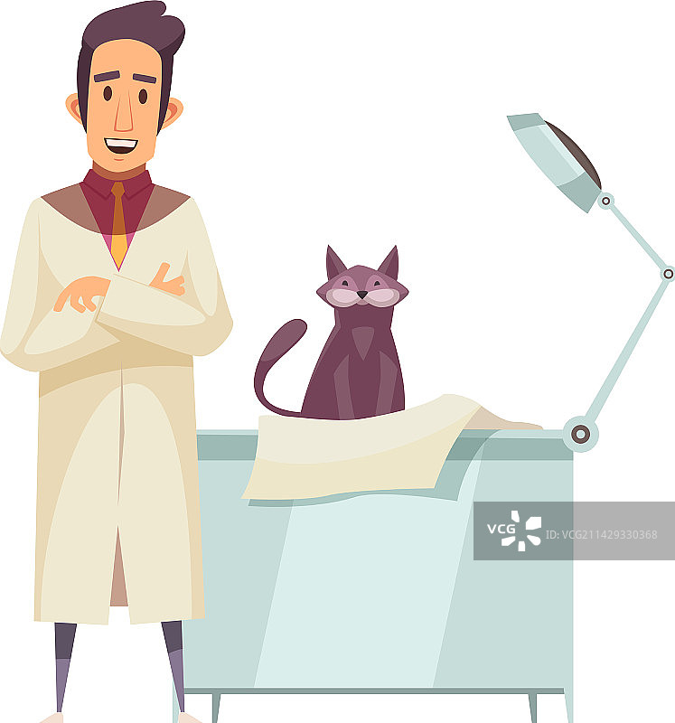 猫与兽医构图图片素材