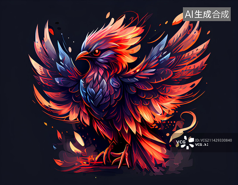 【AI数字艺术】展翅的鸟儿图片素材