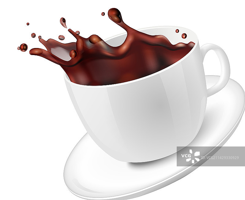 咖啡杯飞溅组合图片素材