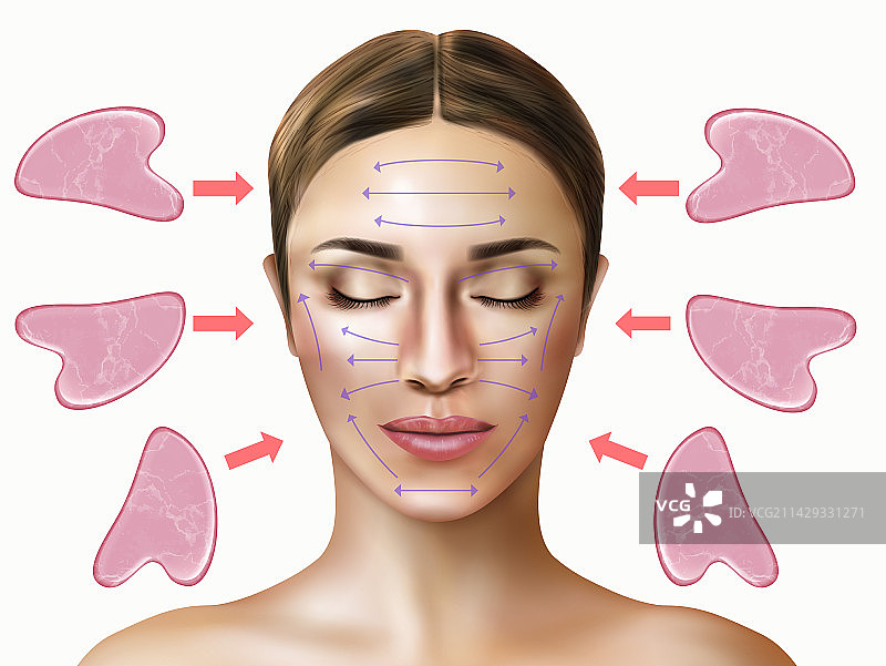 刮痧按摩组合图片素材