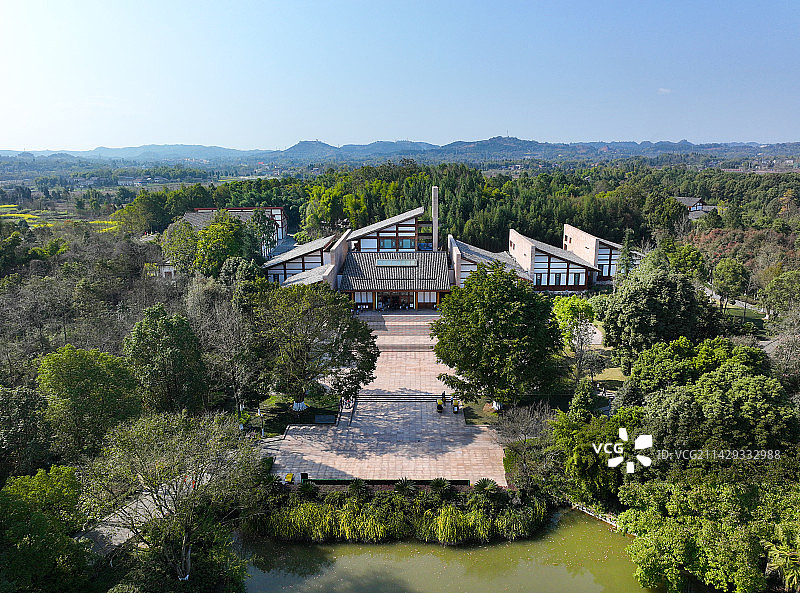 四川省广安市邓小平故里旅游区航拍图片素材