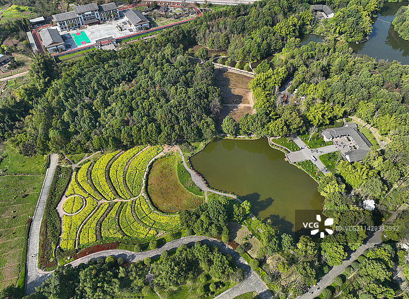 四川省广安市邓小平故里旅游区航拍图片素材
