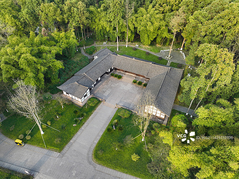 四川省广安市邓小平故里旅游区航拍图片素材