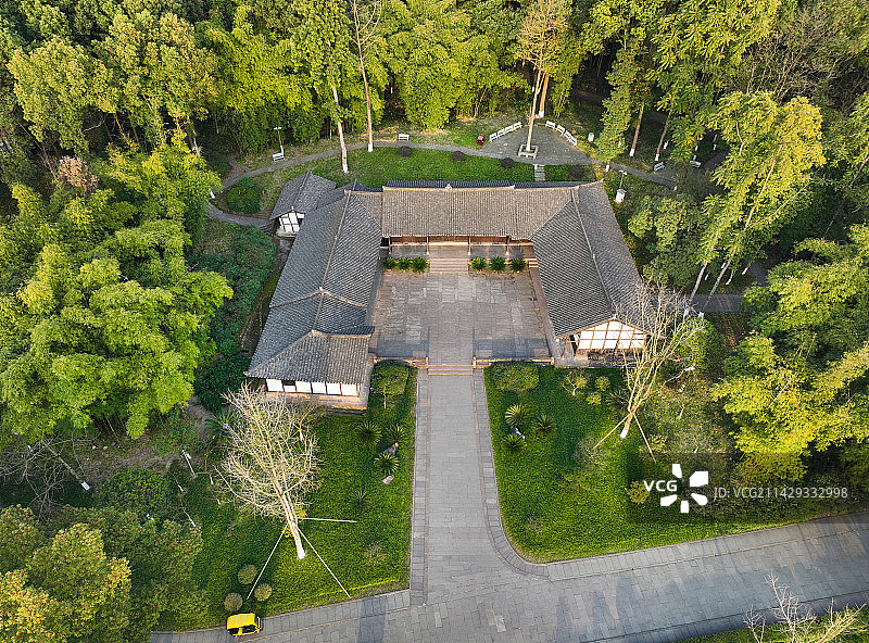 四川省广安市邓小平故里旅游区航拍图片素材