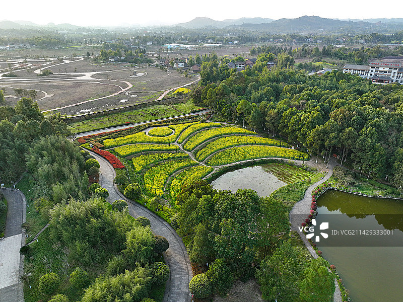 四川省广安市邓小平故里旅游区航拍图片素材