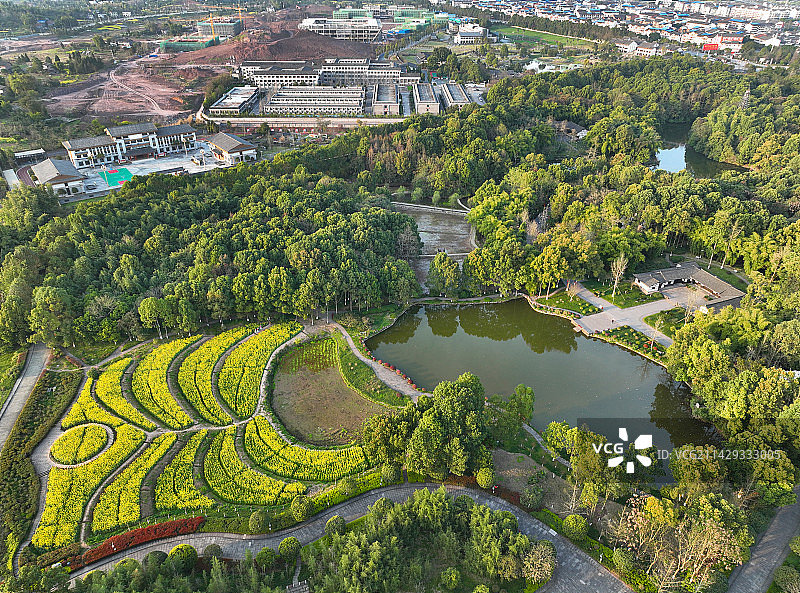 四川省广安市邓小平故里旅游区航拍图片素材