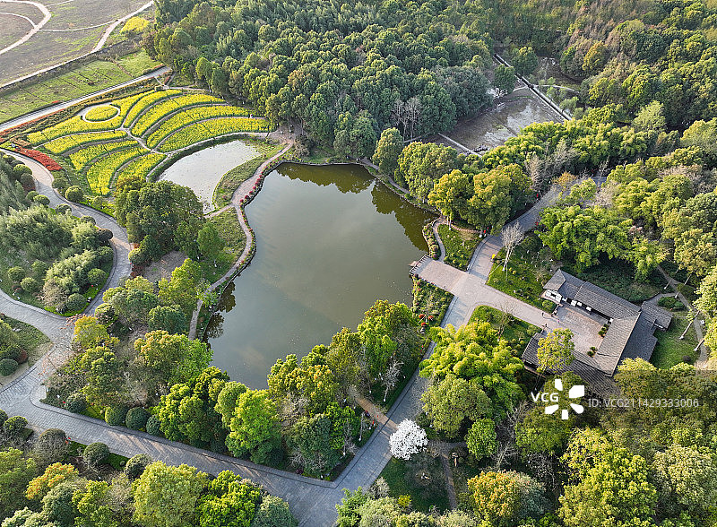 四川省广安市邓小平故里旅游区航拍图片素材