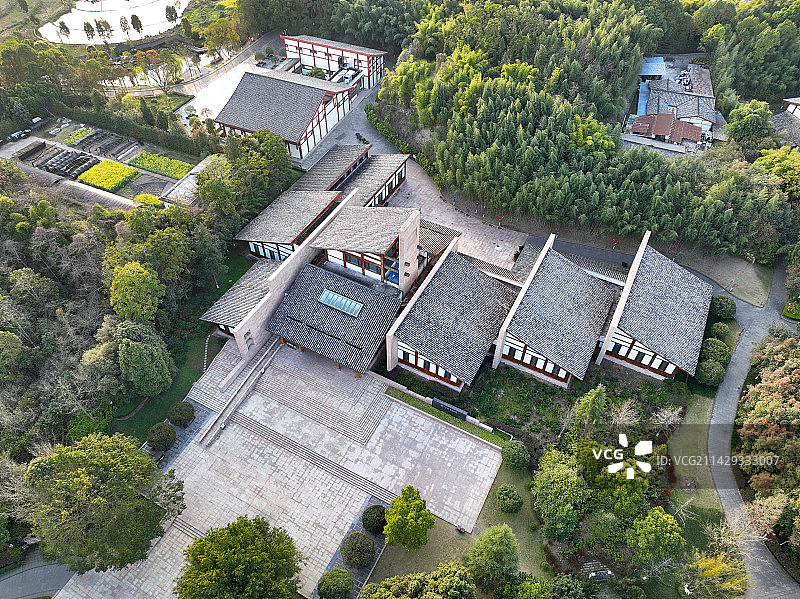 四川省广安市邓小平故里旅游区航拍图片素材