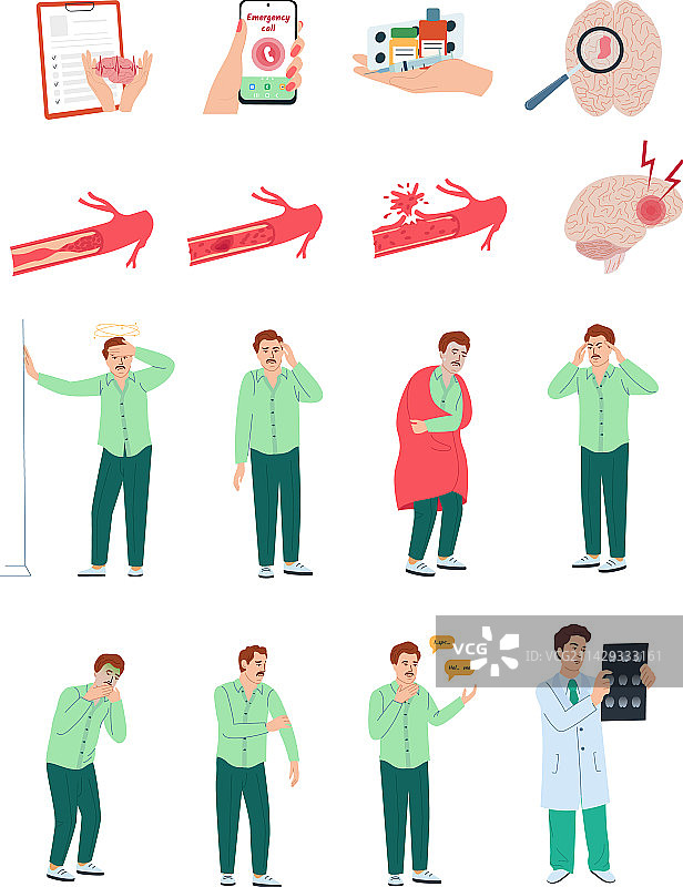 中风症状集图片素材