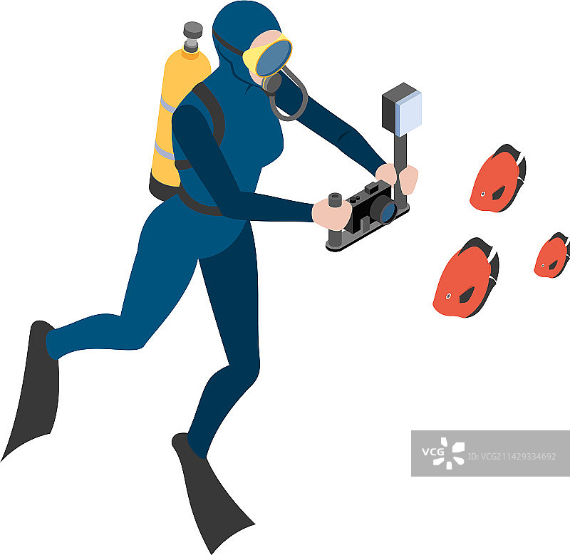 水肺潜水员拍摄构图图片素材