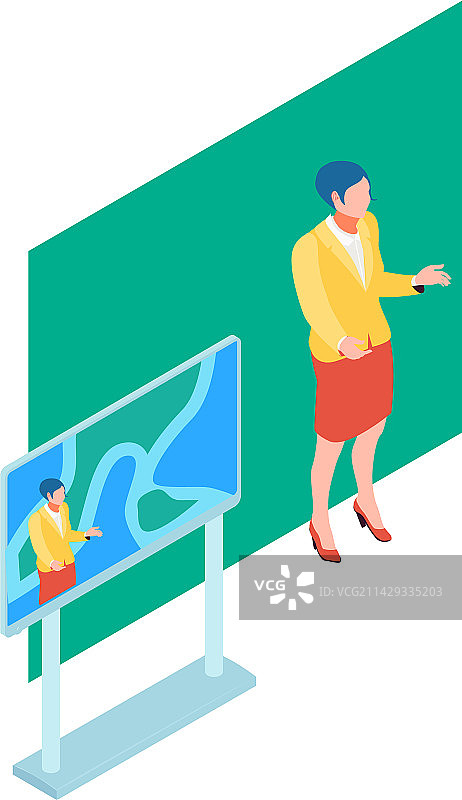 天气预报演播室构图图片素材