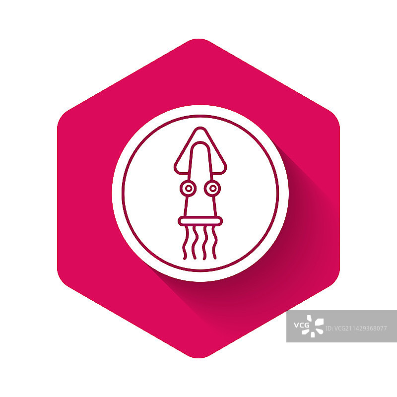 带有阴影的白色盘中章鱼图标图片素材