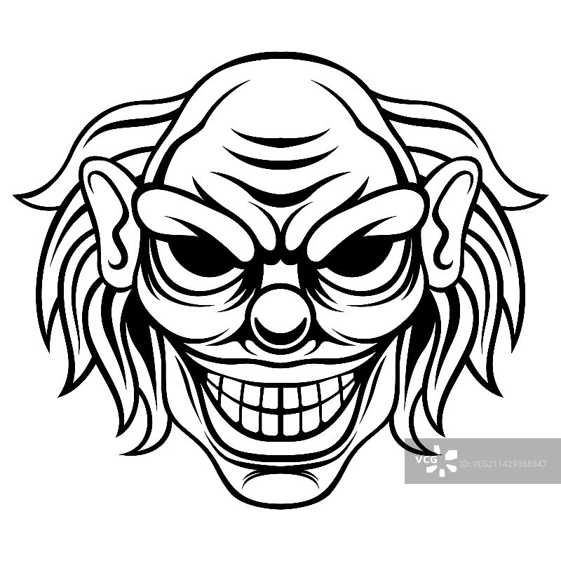 小丑黑白小丑吉祥物Logo设计图片素材