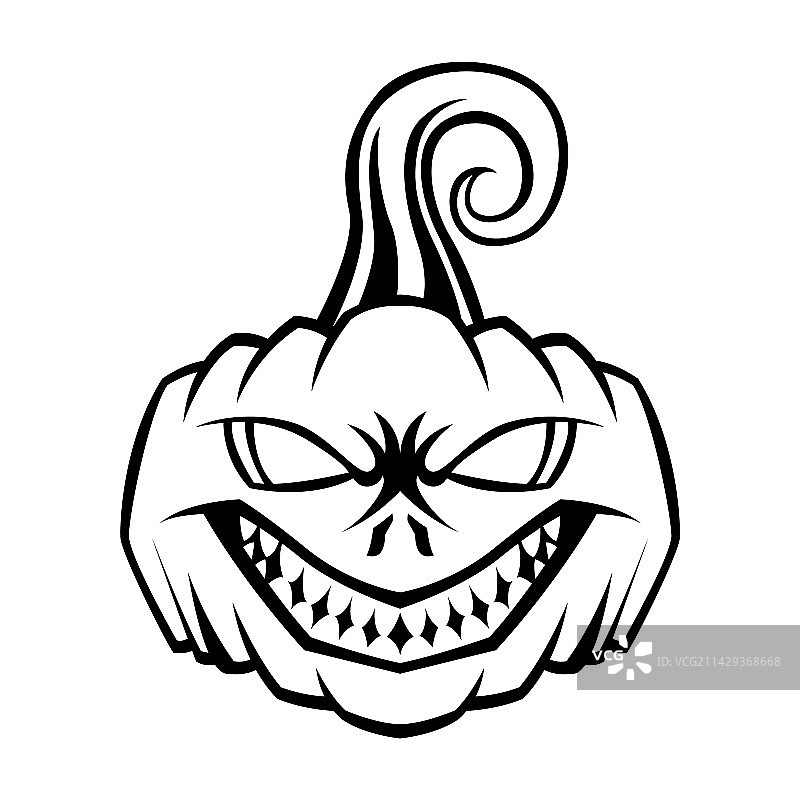 南瓜头黑白标志设计图片素材