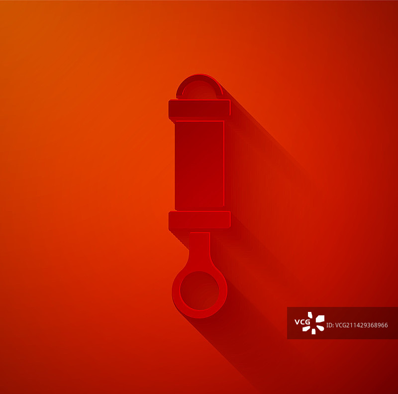 剪纸减震器图标，红色背景图片素材