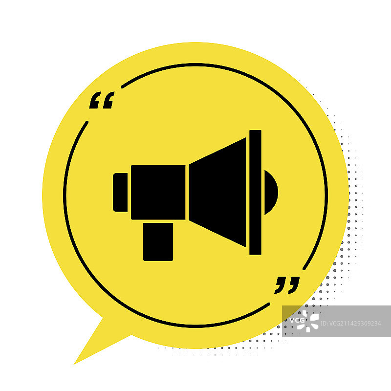 白色背景上的黑色扩音器图标图片素材