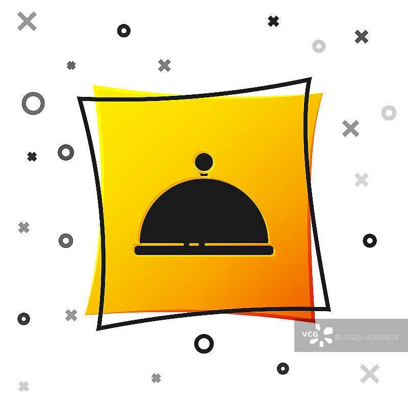 带食物托盘的黑色罩子图标图片素材