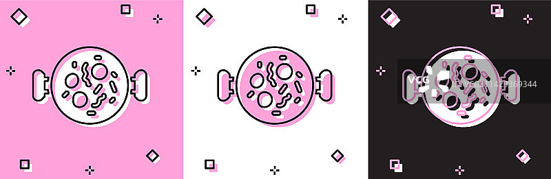 粉色背景上的印度咖喱鸡块图标素材图片素材