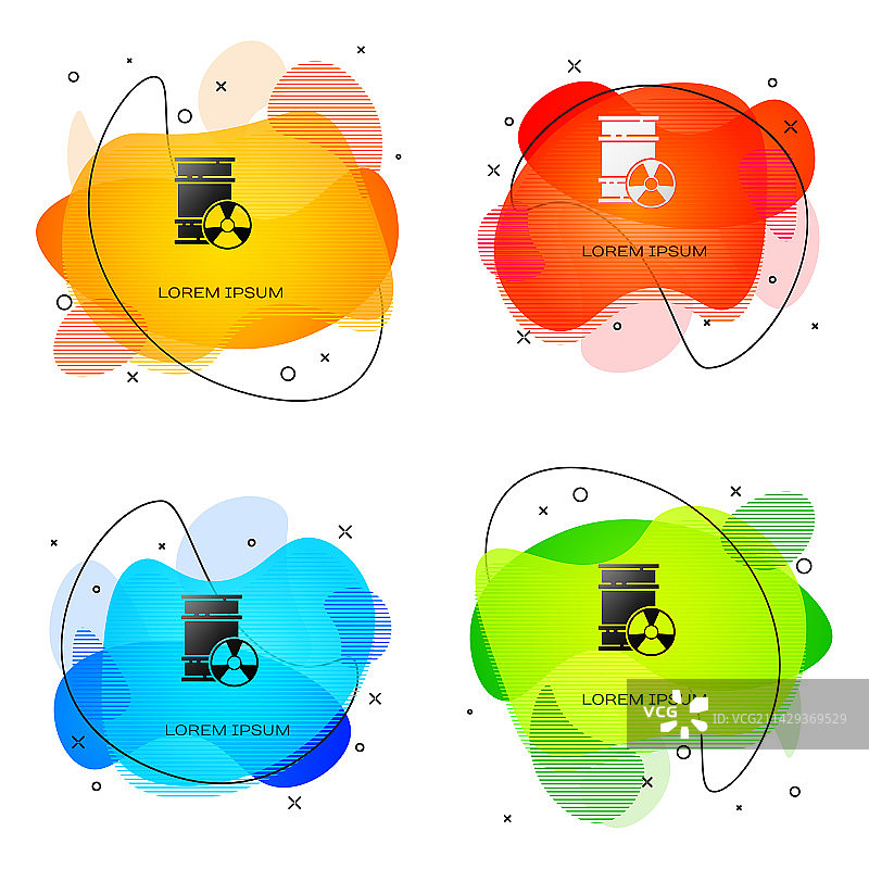 桶装黑色放射性废料图标图片素材