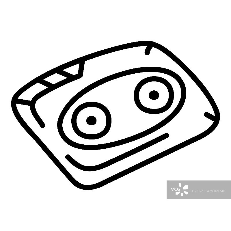 可爱涂鸦复古录音机磁带图片素材