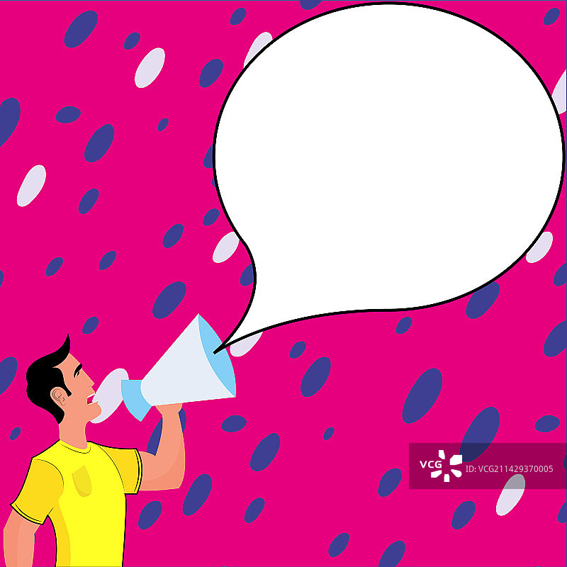 男人手持扩音器演讲图片素材