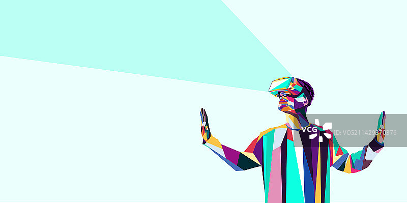 佩戴VR设备的男人图片素材