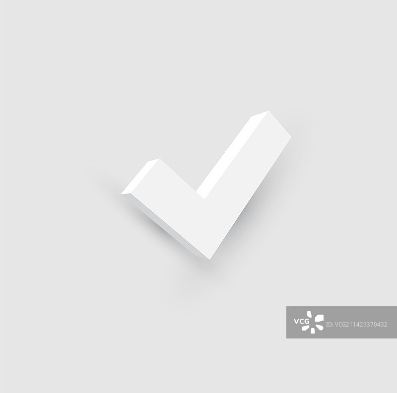 3D样式的复选标记，表示接受或批准图标图片素材