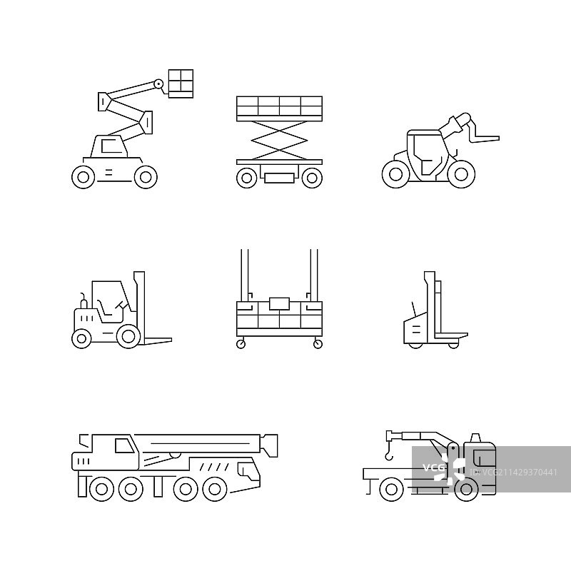 起重设备系列线性图标图片素材