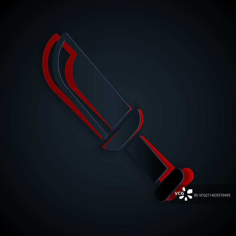 剪纸风军用刀图标图片素材