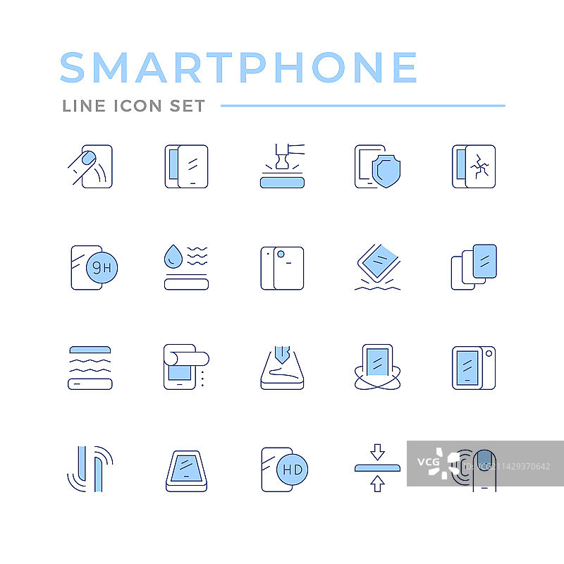 手机保护彩色线条图标图片素材