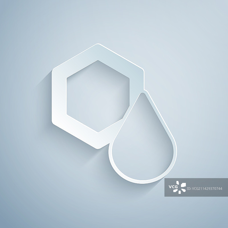 灰色背景上的蜂窝纸艺图标图片素材