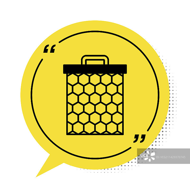 白色背景上的黑色蜂窝图标图片素材