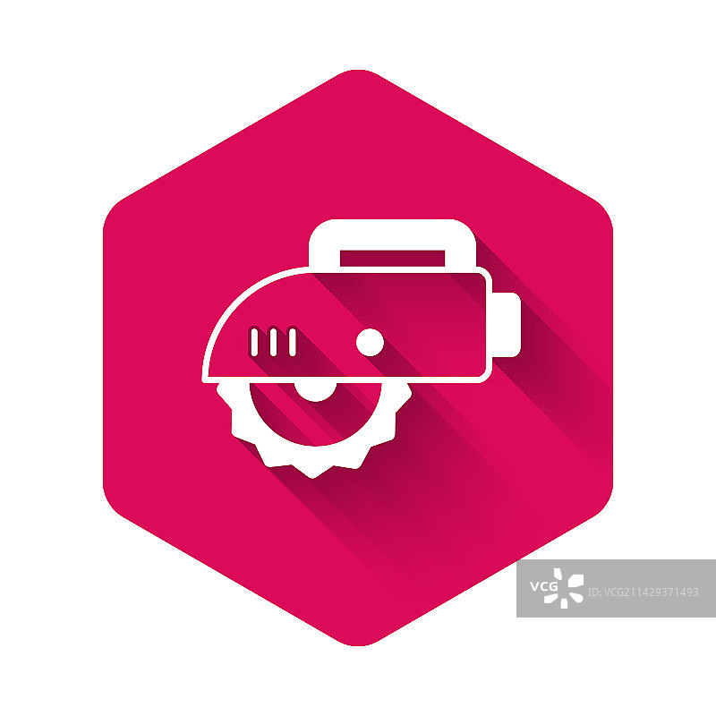 带钢齿的白色电动圆锯图片素材