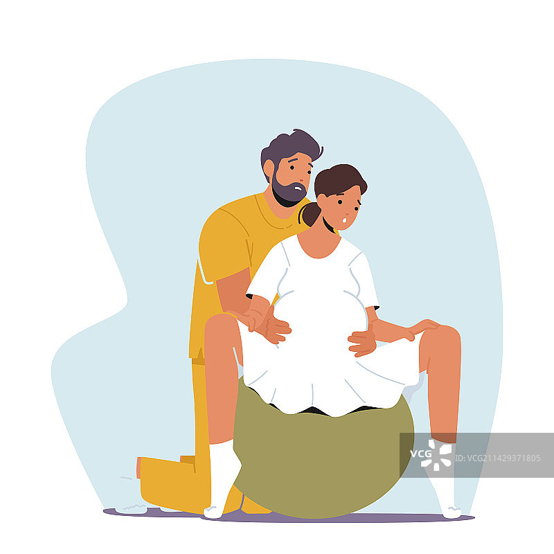 在诊所准备分娩的准夫妇图片素材