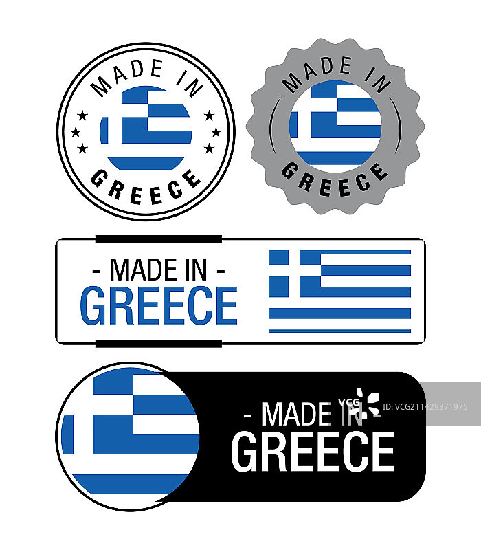 希腊制造标签logo合集图片素材