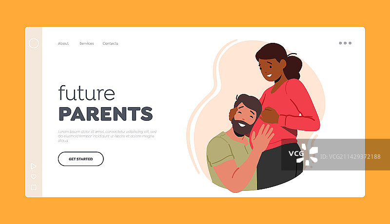 未来的父母登陆页面模板幸福的夫妇图片素材