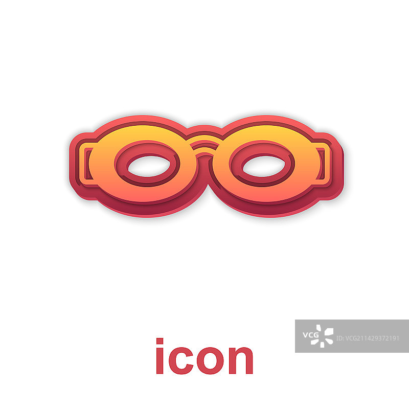 白色背景上的金色游泳眼镜图标图片素材