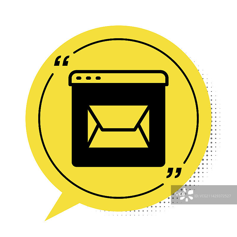 黑色网站和信封新邮件图标图片素材