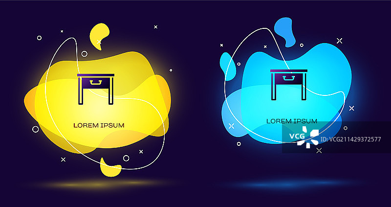 黑色背景上隔离的黑色家具床头柜图标图片素材