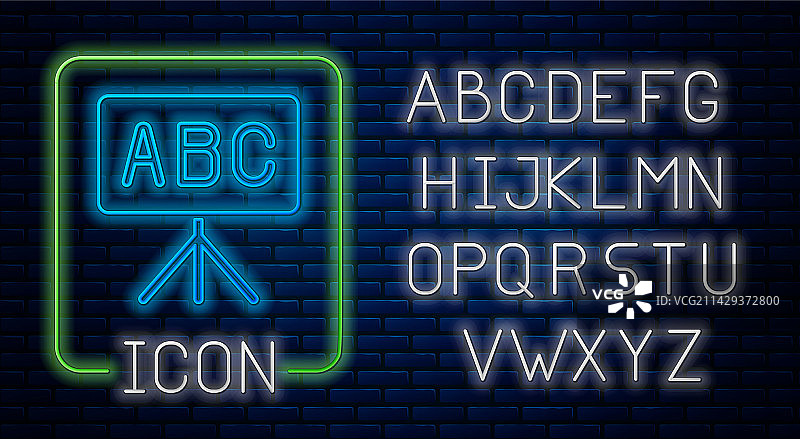 发光的霓虹黑板图标图片素材