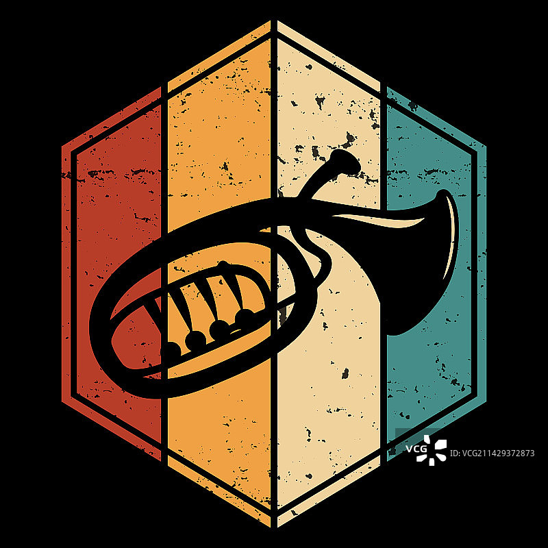 男中音复古音乐家T恤设计图片素材