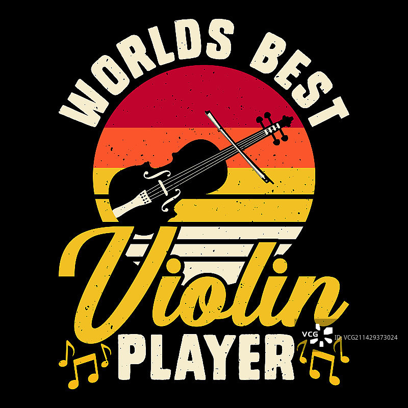 复古小提琴音乐家T恤设计图片素材