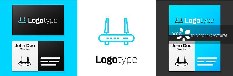 剪纸路由器和Wi-Fi信号图标图片素材