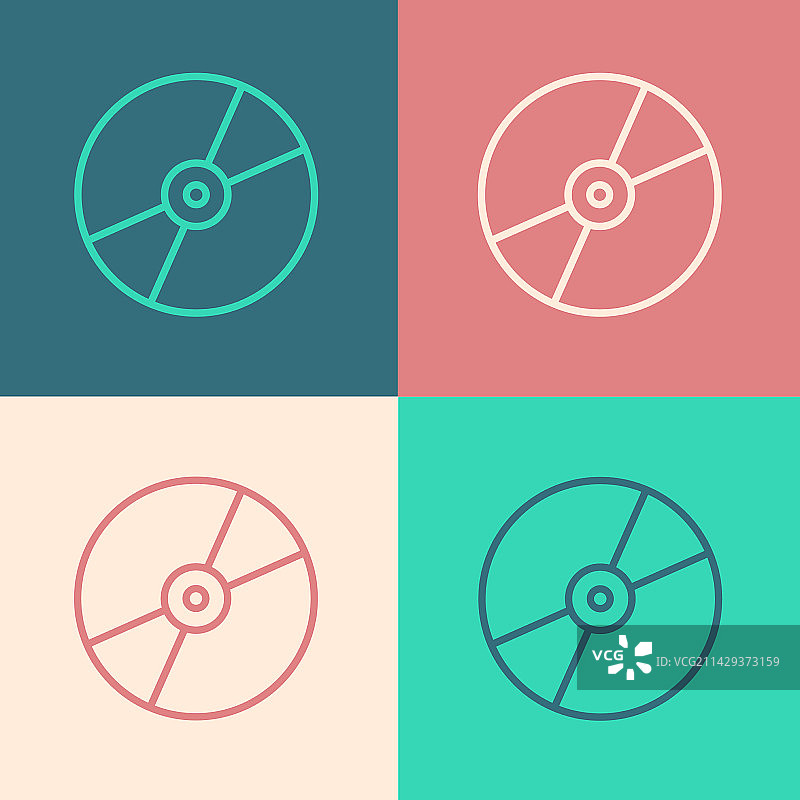 波普艺术风格CD或DVD光盘图标图片素材