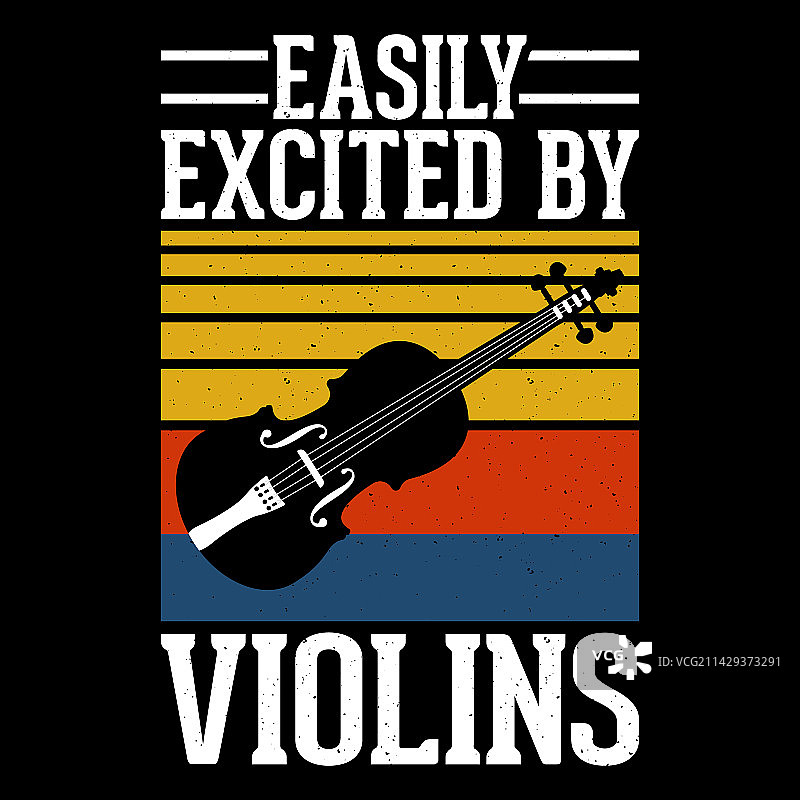 复古小提琴音乐家T恤设计图片素材